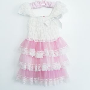 Just Couture Lace Tiered Ruffle Dress Size 12-18M